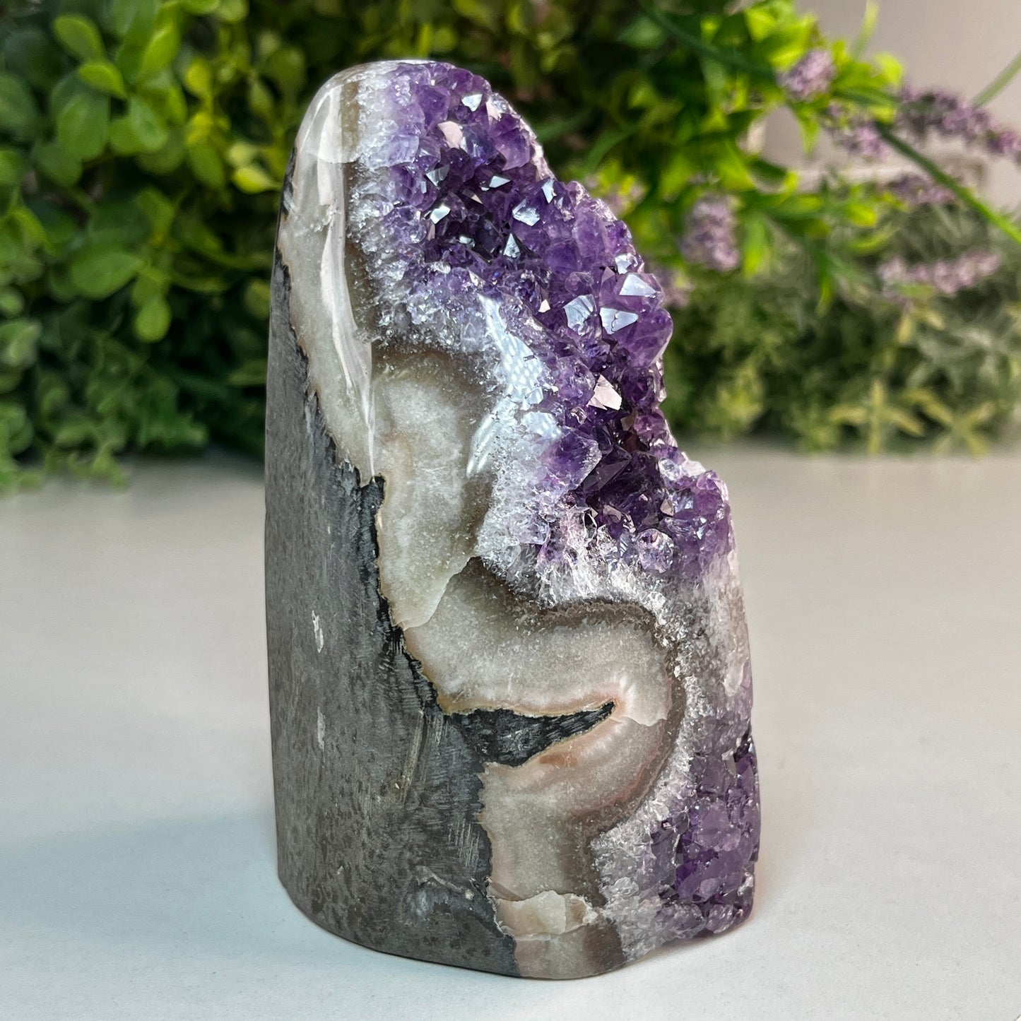 Amethyst Crystal Cut Base 636g - 11.1cm Tall