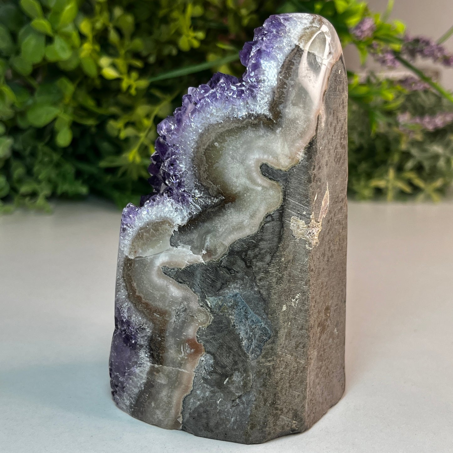 Amethyst Crystal Cut Base 636g - 11.1cm Tall