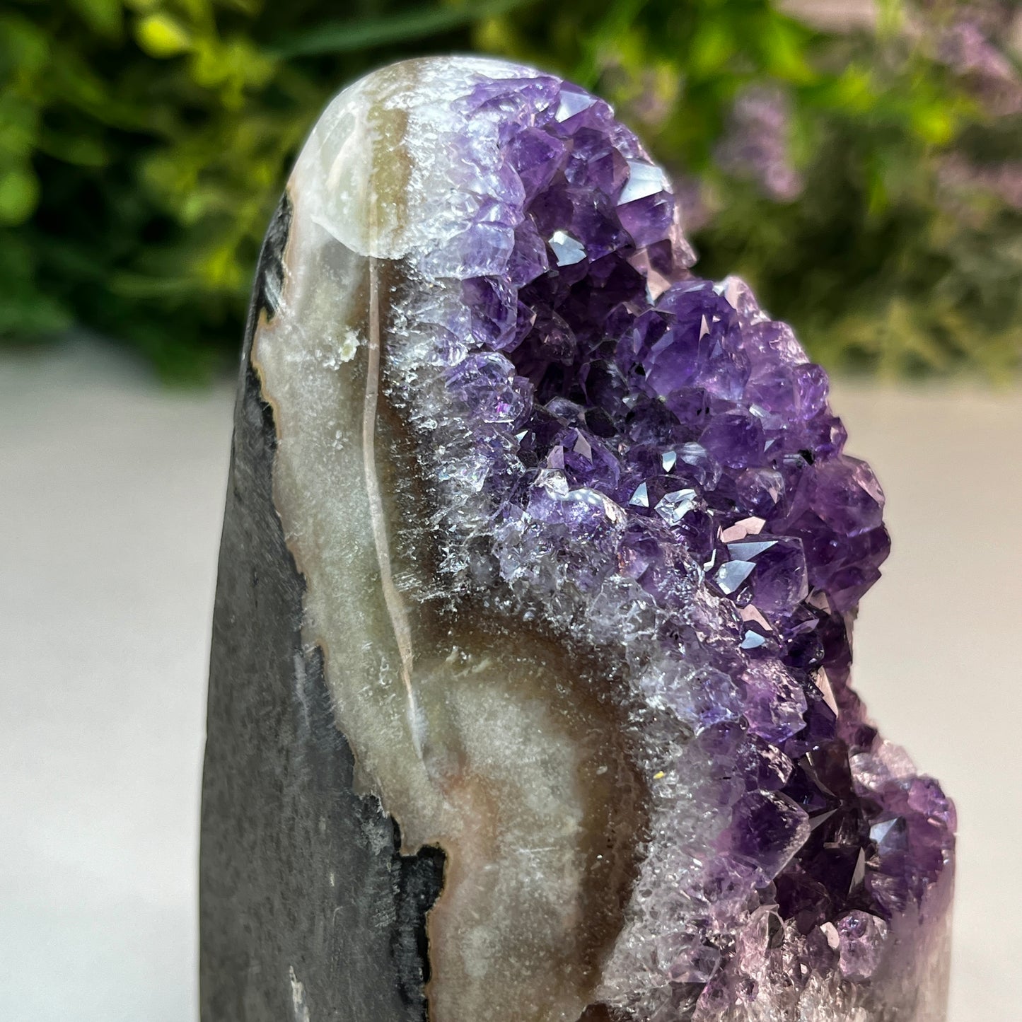 Amethyst Crystal Cut Base 636g - 11.1cm Tall