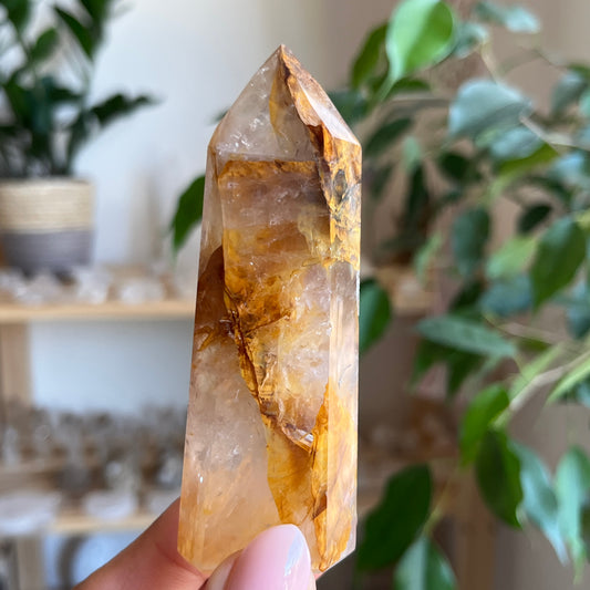 Golden Healer Quartz Crystal Tower 9.1cm tall