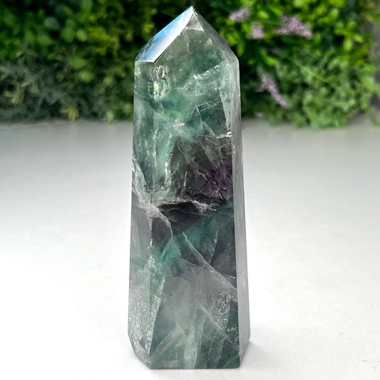 Fluorite Tower Crystal 364g - 12.5cm Tall